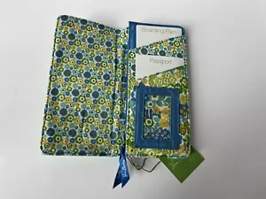 Vera Bradley Travel ID Passport Wallet Magnetic English Meadow Blue Yellow - Picture 1 of 5