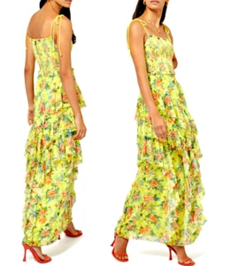 ALICE+OLIVIA Jocelyn ruffled floral-print broderie anglaise maxi dress sz12 $895 - Picture 1 of 24