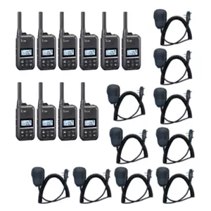 Paquete de 10 radio Icom F200 UHF 450-470MHz 16 canales 2W con micrófono altavoz SRComm - Imagen 1 de 1