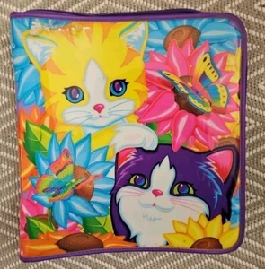 Lisa Frank Sonnenblume Kätzchen Reißverschluss 3 Ringe Ordner mit Federtasche Y2K - Bild 1 von 9