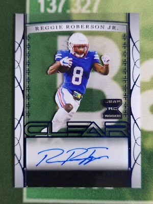 Reggie Roberson 2022 Leaf Trinity Clear Blue RC Auto #CA-RR1 /49 Titans - Image 1 of 2