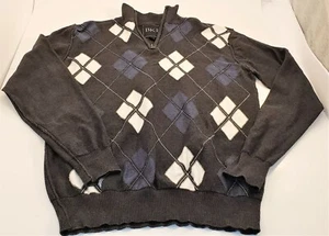 BKE 1/4 Zip Long Sleeve Sweater Plaid Athletic Fit Men's Large Buckle black - Picture 1 of 7