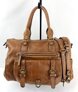 Abaco Paris Leather Satchel Extra Large Shoulder Bag Purse Travel Saddle Bag VTG