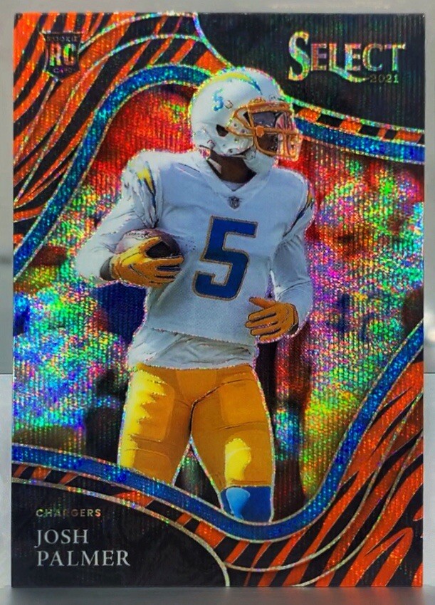 Josh Palmer Chargers RC 2021 Panini Select Tiger Stripe #366 Ultra Rare SSP 🔥