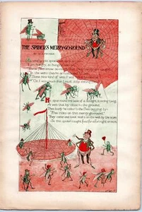 SPIDER WEB MERRY GO ROUND*FLIES*SPARROWS*1900*FRISBIE*BANDIT MOUSE TALES*LITHO - Picture 1 of 2
