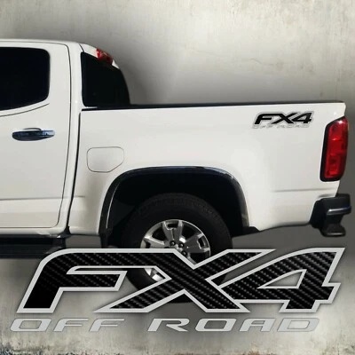 Calcomanía todoterreno fx4 fibra de carbono y plata, camión deportivo (JUEGO) Foto 1 de 4