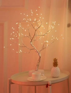 Bonsai Baum 108 LED Warm Licht Dekorativ Silber Ostern Lampe Heim Innen UK - Bild 1 von 6