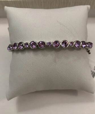 $58 Givenchy Purple Diamond Bangle Hinged  Bracelet  Signed GB20 - Image 1 of 4