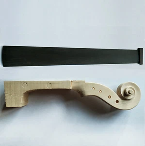 4/4 Strad Maple White Violin Neck Head Ebony Fingerboard Stradivari 1716 Model - Picture 1 of 6