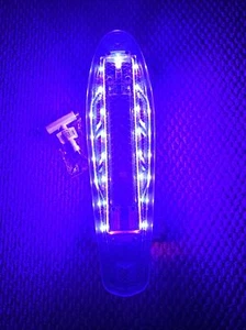 Penny Board Size 22” LED Deck & Wheels Multi Colors USB Lights Up - Picture 1 of 10