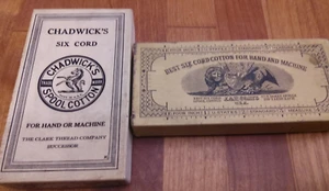 Two EMPTY Vintage J & P Coats & Chadwicks boxes for Thread Spools Sewing - Imagen 1 de 6
