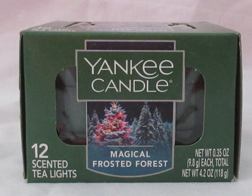 Yankee Candle Magic Frosted Forest 12 Scented Tealights With Snowman Holder