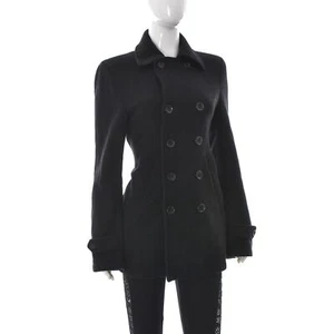 Comme des Garcons H&M Damen Zweireiher Erbsenmantel Größe EU-46 Schwarz Wollmischung - Bild 1 von 6