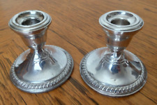 Pair of Vintage WEIGHTED STERLING SILVER CANDLE HOLDERS  3.5" Tall 605 Gr Total