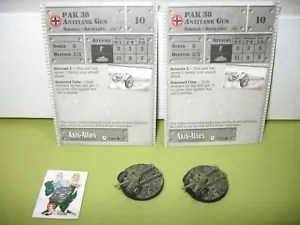 =Axis & Allies SET BASE MINIATURE PAK 38 pistola anticarro 2 PEZZI con carte 30/48= - Foto 1 di 1