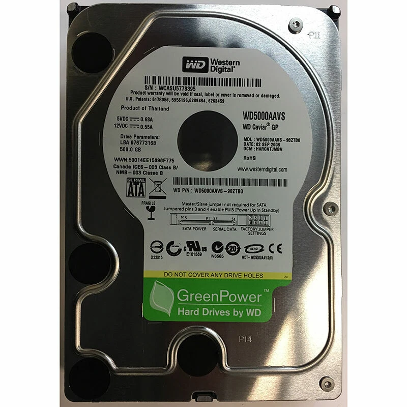 WD5000AAVS-98ZTB0 - Western Digital 500GB 5400 RPM SATA 3.5" HDD - Image 1 of 1