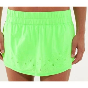 Lululemon Run Breeze Por Falda Corte Láser Cremallera Verde Pickleball Correr Red Pelota - Imagen 1 de 9