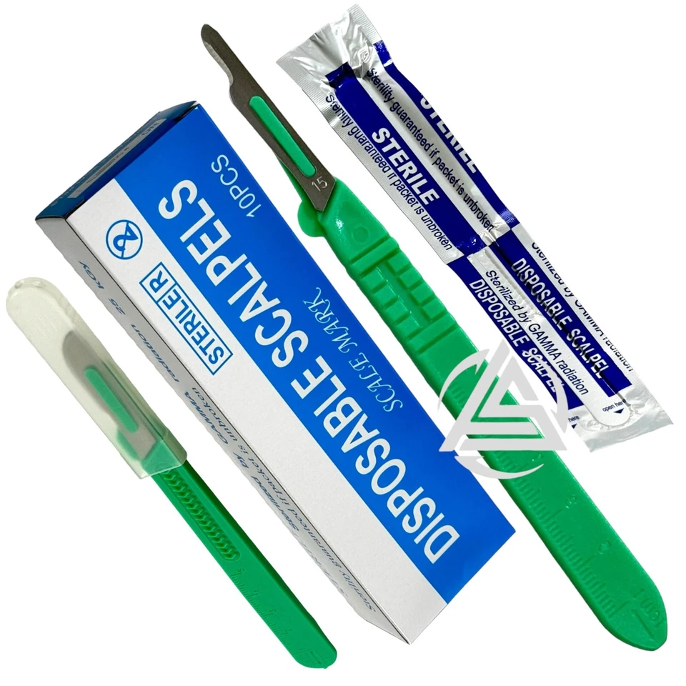 Plastic Disposable Scalpel #15, Sterile - Dissecting Scalpel - 10 Per Box - Image 1 of 4