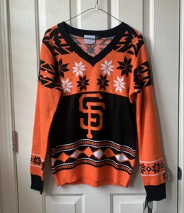San Francisco Giants Vneck Sweater Women’s Large MLB Genuine Merchandise By Klew - Picture 1 of 7