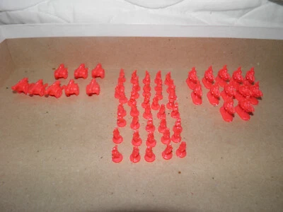 Juego de mesa Risk 1993 repuesto rojo ejército piezas cañón, caballo, hombres 60 artículos Foto 1 de 4