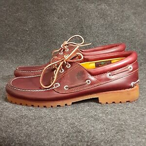 Timberland Heritage 3 Eye Classic Lug Boat Shoes Men Size 11.5 Leather Loafer