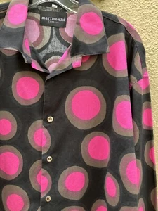 Vintage Marimekko Classic Men's Shirt Mod Print Oversized MED 49W x 27L - Picture 1 of 7