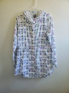 Champion Windbreaker Women M Lightweight Hooded White/Purple Cinched Waist FLAW - Picture 1 of 9