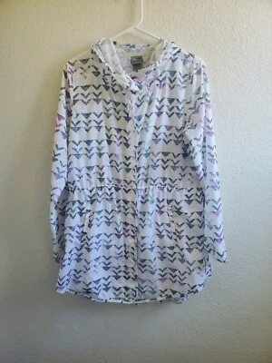 Cortavientos Champion Mujer M Ligero Con Capucha Blanco/Púrpura Cintura Ajustada DEFECTUOSO Foto 1 de 4