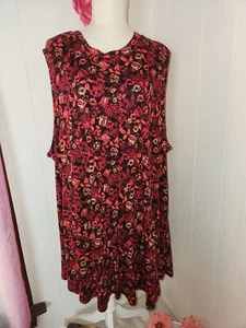 Lane Bryant Sz 30/32 Women's Floral Casual Sleeveless Shirt Dress NWT  - Picture 1 of 20