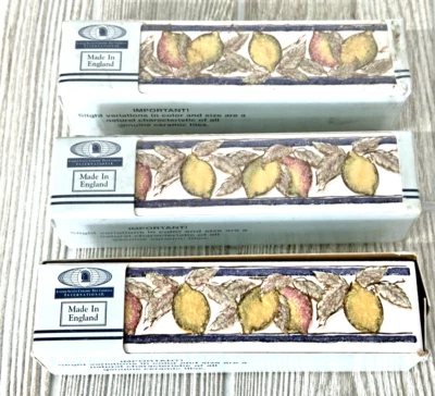 Novo na caixa Listello Fruit Listel pacote de azulejo borda limão 6 azulejos/Pkg 1,5"x6" Inglaterra - Imagem 1 de 4
