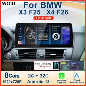 12.3" Wireless CarPlay Android Auto Touchscreen For BMW X3 F25 2011-2013 CIC - Picture 1 of 12