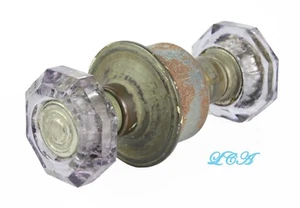 Antique SUN COLOR PURPLE glass DOOR KNOB unique RARE style FUNCTIONAL SET - Picture 1 of 3