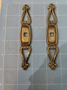 Vintage Antique  Brass Finish 5 In Cabinet Backplate Set Of 2 - Picture 1 of 3