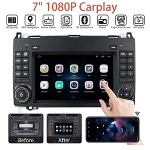 7" 1080P Carplay Car GPS Nav Radio BT For Mercedes-Benz Sprinter W245 2004-2012 - Picture 1 of 18