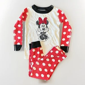 Hanna Andersson Size 3T Minnie Mouse Long John Pajama Set Red Black - Picture 1 of 9
