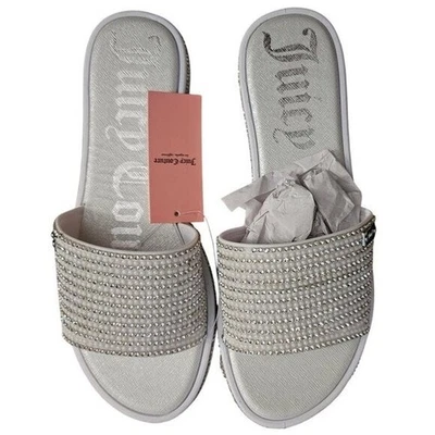 Sandálias femininas Juicy Couture brancas multi strass tamanho‎ 8M - Imagem 1 de 4