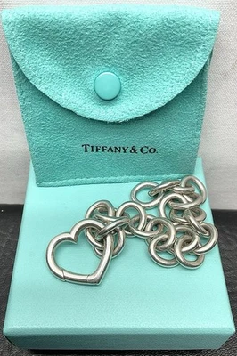 Tiffany & Co. - Plata de ley 0,925 - Eslabón de cadena - Corazón con bisagra abierta (25410) Foto 1 de 4