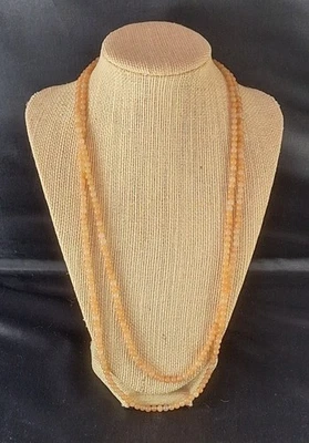 Natural Orange Aventurine Bead Necklace – Handmade Boho Gemstone Jewelry / Craft - Image 1 of 4