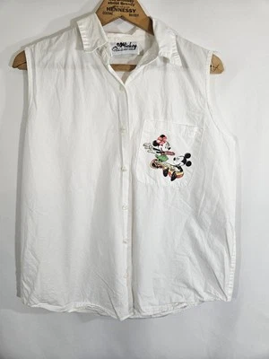 VTG 90's Disney Mickey by Jerry Leigh Minnie Mouse White sleeveless top L - Image 1 of 4