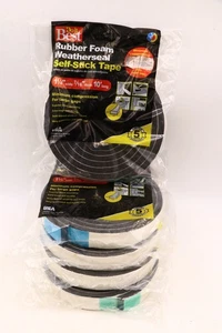 Lot Of 5x10' 50 Ft Do It Best Rubber Foam Weatherseal Self-Stick Tape 1.25"x7/16 - Picture 1 of 6