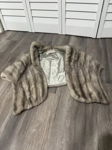 Vintage 50s Frost Bros. Brown Mink Stole/Wrap S/M - Afbeelding 1 van 14