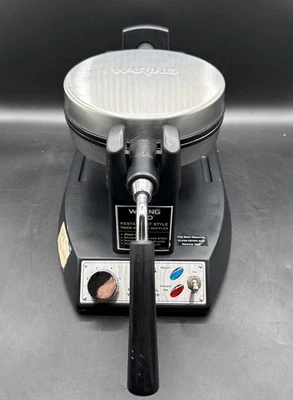 Waring Pro Belgium Stainless Waffle Maker WWM200SA Rotating Restaurant Style - Image 1 of 4