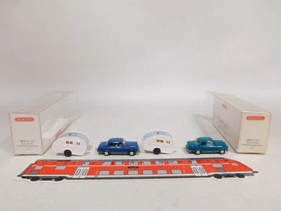 2X Wiking H0 1:87 Caravana Remolque 894 01 26 894 02 26 Mint Box #DW783-0,5 - Imagen 1 de 4