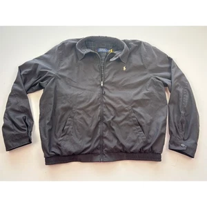 Vintage karierte gefütterte Polo Ralph Lauren Herren schwarz Full Zip Jacke Polo Gr. XL - Bild 1 von 10