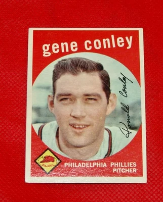 Tarjeta Topps 1959 #492 - Phillies Gene Conley Foto 1 de 2