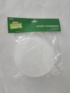 10 PCS BLANK 3.5 INCH ROUND CIRCLE ACRYLIC ORNAMENTS CHRISTMAS CRAFTS HOLIDAY - Picture 1 of 1