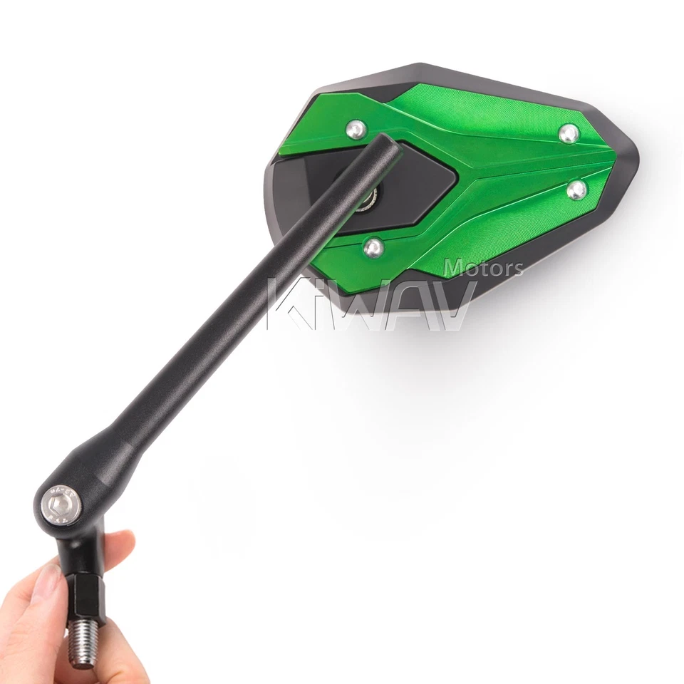 Espejos ViperII todo verde ajustables se adapta a 8 mm para scooters Vespa Kymco TGB Foto 1 de 4