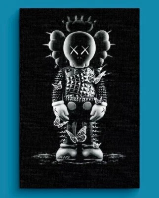 HYPEBEAST KAWS PAYASO - Impresión en lienzo de arte pop - Arte callejero urbano moderno - A4 Foto 1 de 4