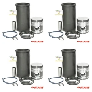 MTS Belarus 50 52 Motorreparatursatz Kolben Ringen Zylinderaufbuchse 4 Stück - Bild 1 von 10