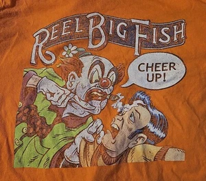 Reel Big Fish Vintage Cheer Up T-Shirt Large Orange Rock Band Ska Classic Clown - Picture 1 of 3